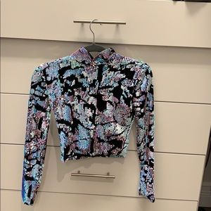 Velvet top with sequins